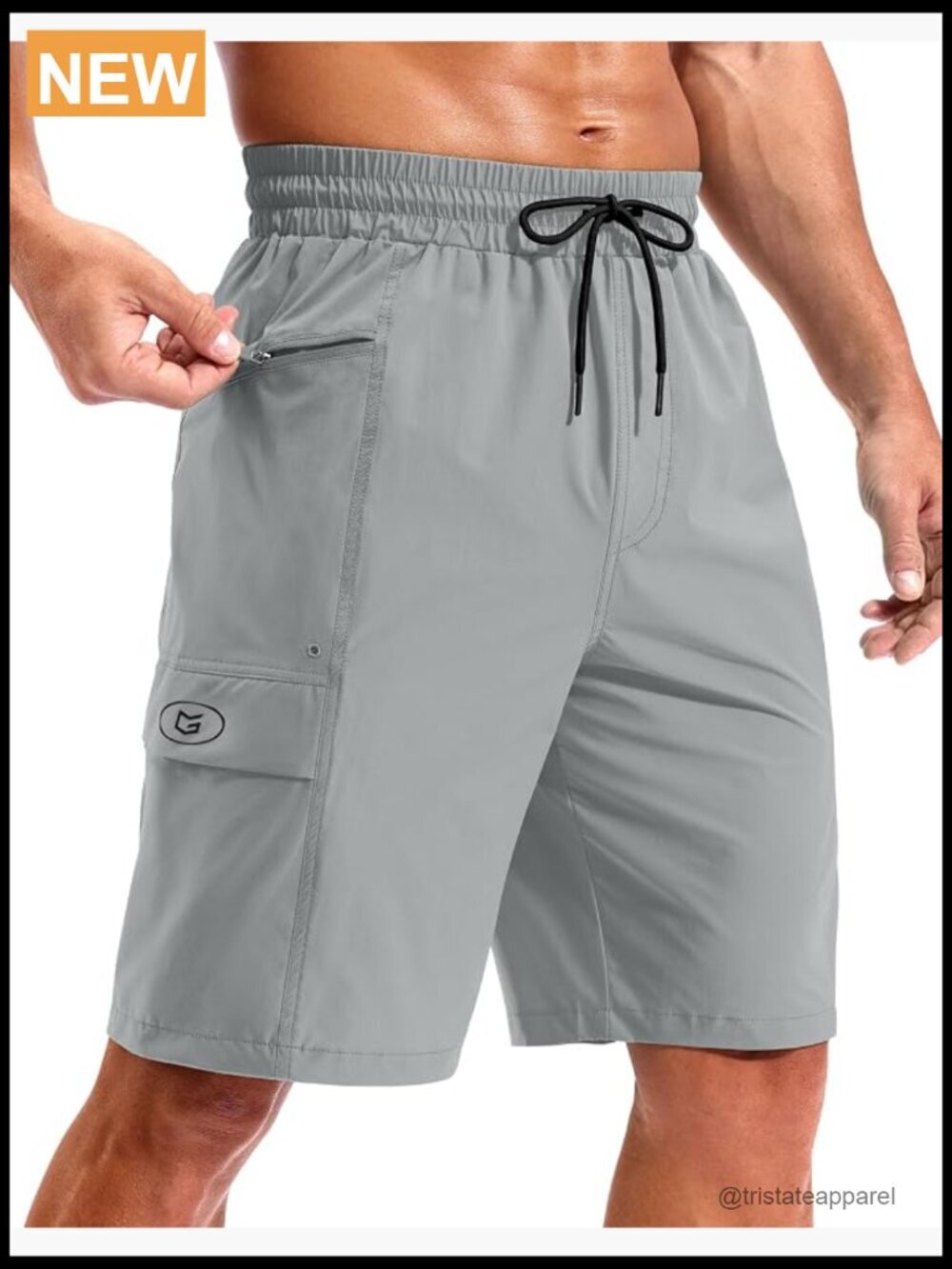 Men's 9" Board Shorts with Zipper Pockets Quick Dry Swim Trunks No Mesh Liner